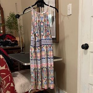 London Times Multicolor Paisley & Floral Halter Dress
